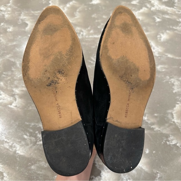 Rebecca Minkoff Madysin Black Suede Silver Studded Booties size 7 - Picture 13 of 13